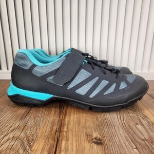 Shimano MT5 Cycling Shoes Womens Size 8.5 Gray Teal Mountain Touring SH-MT502W
